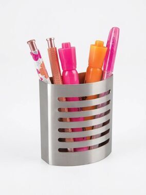 📷🔹️Brushed Stainless Steel Magnetic Pen Pencil Makeup Brush Holder
